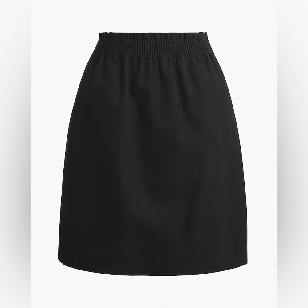 J.Crew Factory Linen-Cotton Blend City Skirt, Black Short Casual Skirt, 14
